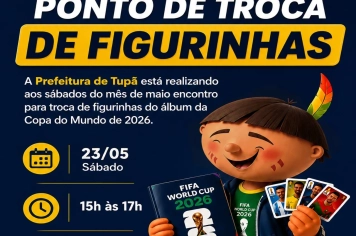Encontro de troca de figurinhas do álbum da Copa 2026 acontece neste sábado
