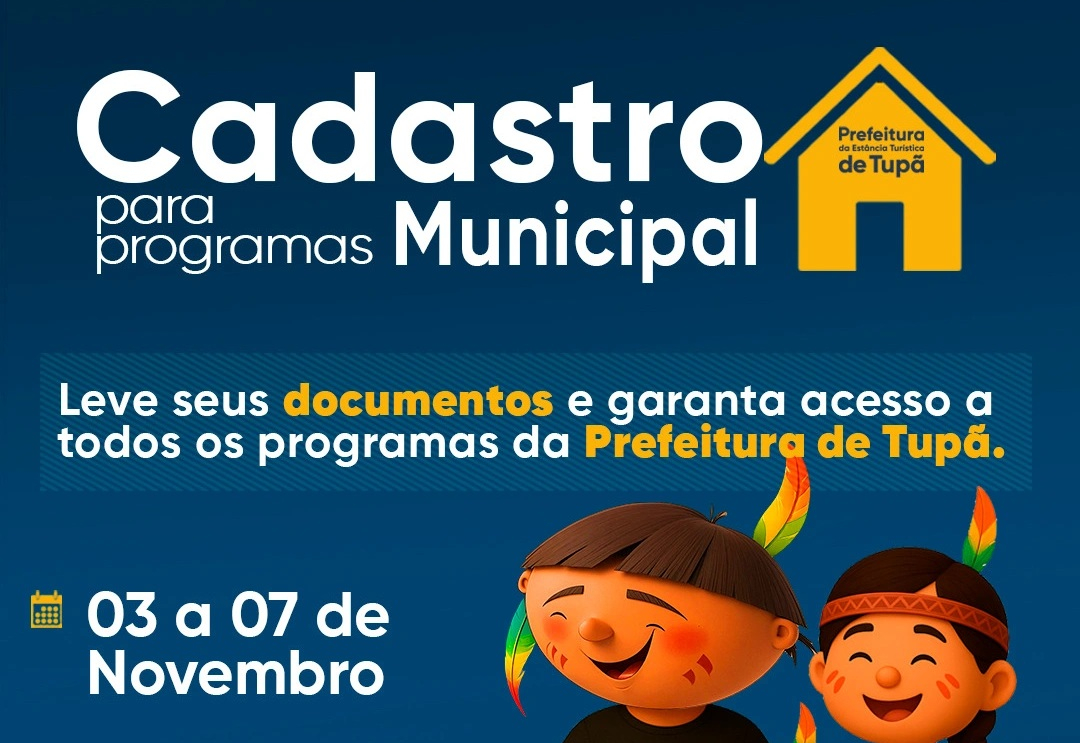 Prefeitura realiza Cadastro Municipal para Programas de 03 a 07 de novembro